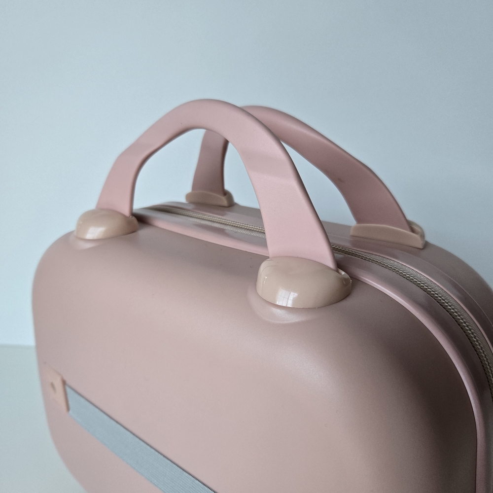 NWOT Living & Home Pink Portable HardShell Handheld Cosmetic Travel Trolley Case - Picture 9 of 15